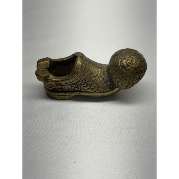 Unbranded Other - Vintage Solid Brass Dutch Clog Shoe Embossed Floral Detail 3.75 Inch